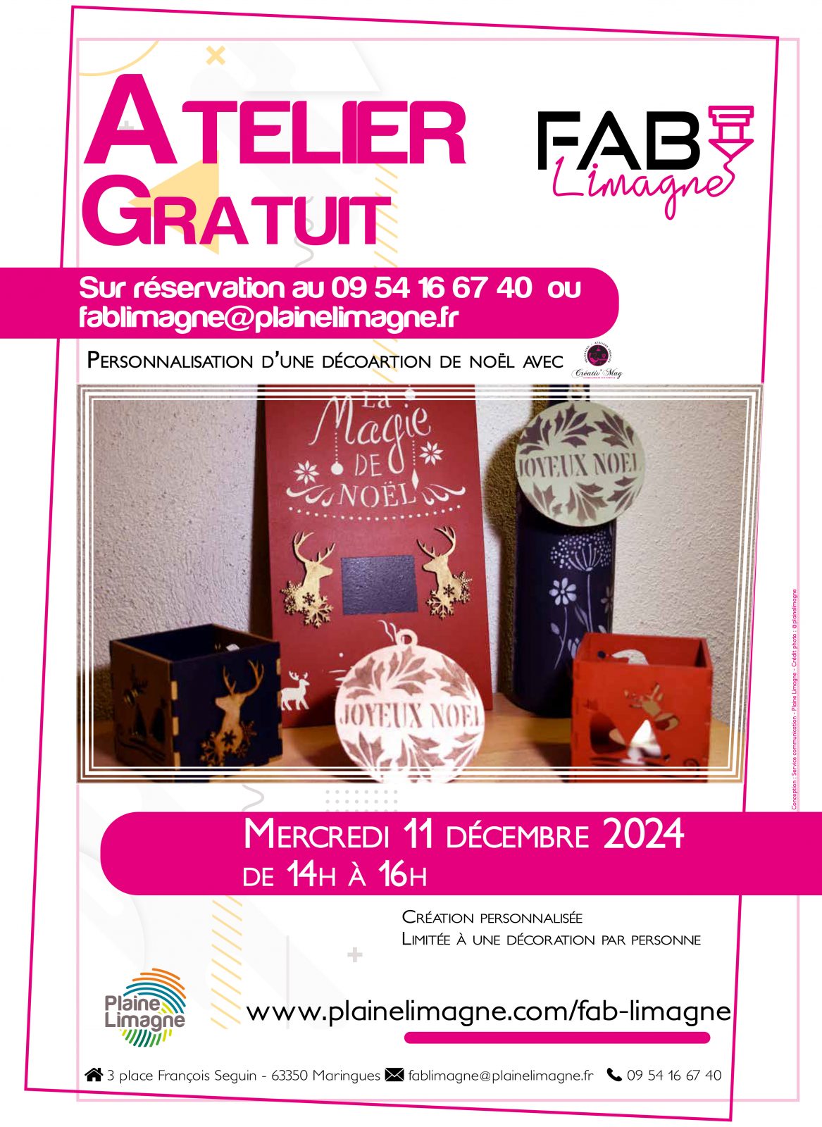 FAB Limagne – Atelier création noël