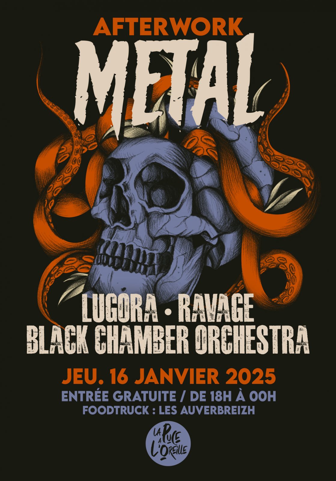 Afterwork metal : Lugoria + Ravage+ Black chamber orchestra / La Puce a L’Oreille